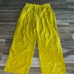 Zara mustard golden yellow Linen Pants size small